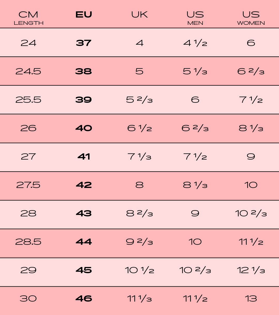 Size chart – PÁR